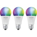 Ledvance Smart+ Wifi E27 standardpære fargeendring + justerbar hvit 9W 3 pak Matt