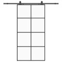 vidaXL Skyvedør med monteringssett svart 102,5x205 cm ESG-glass