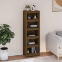 vidaXL Bokhylle honningbrun 50x35x154 cm heltre furu