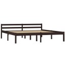vidaXL Sengeramme mørkebrun heltre furu 180x200 cm