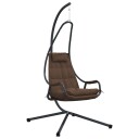 vidaXL Hengende eggeformet stol Kaffe 94 x 107 x 196.5 cm Stål