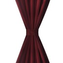 vidaXL 2stk Bordeaux Micro-Sateng Gardiner med Sløyfer 140 x 225 cm