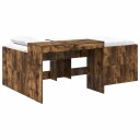  Barneseng med skrivebord Røkt Eik 90 x 200 cm Konstruert tre