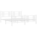  Sengeramme i metall med hode- og fotgavl hvit 200x200 cm 8721012373624