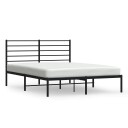 vidaXL Sengeramme i metall med hodegavl svart 160x200 cm