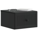  Vegghengt Nattbord Svart 33 x 34,5 x 20 cm Konstruert tre