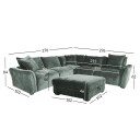 Hjørnesofa/ottoman Denvi   mintgrønn