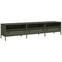  TV-benk olivengrønn 202x39x43,5 cm kaldvalset stål 8721102931079