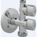 BROEN ARCOFIX Avstengningsventil 1/2*3/4*3/8 rosett/motstykke forkortet. rote chrome 86 mm