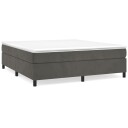 vidaXL Sengeramme boksfjær mørkegrå 180x200 cm 6FT Super King fløyel