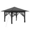 vidaXL Gazebo med 4 sidevegger 3,3 x 3,3 m Lysegrå og antrasitt
