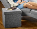 Sammenleggbar krakk med lagringsplass 38x38x38 cm - grå