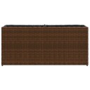 Plantekasse med 2 potter brun 90x20x40 cm polyrotting