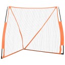 Baseballnett oransje og svart 183x182x183 cm stål og polyester