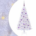  Kunstig juletre med 150 LED med stativ Hvit 150 cm PVC og stål
