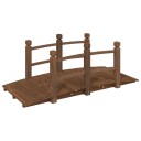 vidaXL Hagebro med rekkverk 150x67x56cm heltre gran