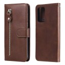 INCOVER Samsung Galaxy A52 (4G / 5G) PU Skinndeksel m. Glidlåslomme - Brun