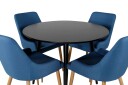 Venture Design Plaza & Plaza spisegruppe Svart/blå 4 st stoler & bord 100 cm