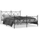  Sengeramme i metall med hode- og fotgavl svart 150x200 cm 8721012374065