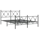  Sengeramme i metall med hode- og fotgavl svart 137x190 cm 8721012374034