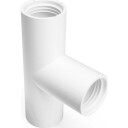 Grenrør 90° T-stykke Ø32 mm i plast med 3 mf og gummipakning.