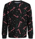 Jack & Jones Junior JacTristan Julepysjamas i Svart og Candy Cane 176