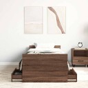 vidaXL Sengeramme med hode- og fotgavl brun eik 90x190 cm 8721012157729