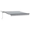 Automatisk uttrekkbar markise LED antrasitt og hvit 300x250 cm