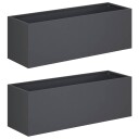 vidaXL Hageblomsterpotte 2 stk. Antrasitt 40 x 20 x 20 cm
