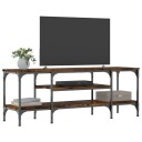 vidaXL TV-benk røkt eik 121x35x45 cm konstruert tre og jern