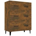 vidaXL Skjenk røkt eik 69,5x34x90 cm konstruert tre