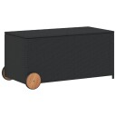  Putekasse med hjul svart 190L cm polyrotting 365324