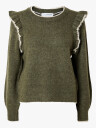 Selected Femme Alva Frills Long Sleeve Knit O-Neck Grønn L