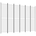 vidaXL Romdeler 6 paneler hvit 300x220 cm stoff
