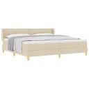  Box Spring Seng med Madrass Krem 200x200 cm Stoff