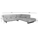 Hjørnesofa HOME4YOU Hasso Grå Høyre hjørne   grå