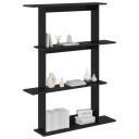 vidaXL Vegghylle Svart eik 100 x 20 x 126 cm Konstruert tre