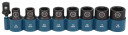 Makita E-16645 - Pipenøkkelsett 1/2" Impact Black (9 Deler | Inkl. Adapter 1/4"") (E-16645)