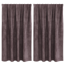  Gardin med gardiner 2 pcs Brun 140 x 140 cm Fløyel