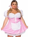 Pink Gingham Kjole, Plus