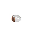 Tom Wood Jewellery Cushion Tiger Eye Ring Sølv  female 52
