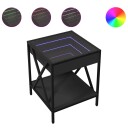  Salongbord med Infinity LED svart 40x40x49 cm 847692