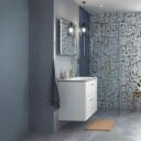 Ifö Showerama Art svingdør 100x200 cm, sølv/klart