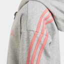 Grå Adidas 3 Stripes Zip Hettegenser (110 / 5 år)