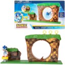 JAKKS Sonic the Hedgehog Green Hill Zone Lekesett med 10 Deler - Plast, Grønn