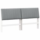  Polstret sengegavl Lysegrå 180 cm Massiv furu