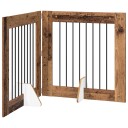 Vidaxl Foldbar Hundegitter Med Stativer 2 Stk. Gammelt Tre 160.5 cm