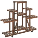 vidaXL Blomsterstativ med hjul 110x25x101 cm heltre gran
