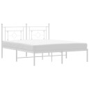 vidaXL Sengeramme i metall med sengegavl hvit 160x200 cm 8721012249240