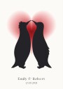 Penguin Love Custom Couple Names & Date Plakat Plakat / 21x30cm